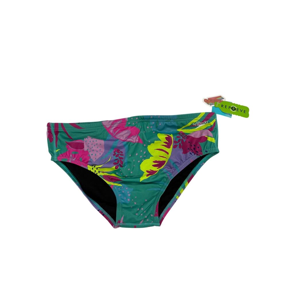 Menβs Speedo Eco Endurance Swim Brief Floating Floral Size 38 NWT Tropical Print
